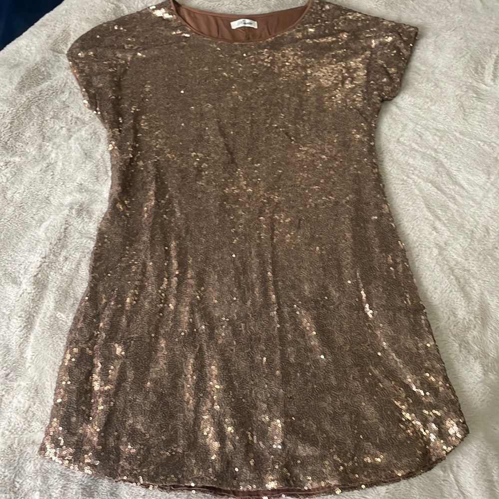 Gold Sequin Mini Dress